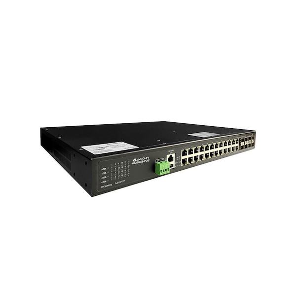 Avcomm 28-Port Fully Managed Industrial POE/POE+ Switch 24 POE/POE+ RJ45 10/100/1000BaseT(X) 6028GX8-POE-AC-DC2 - main